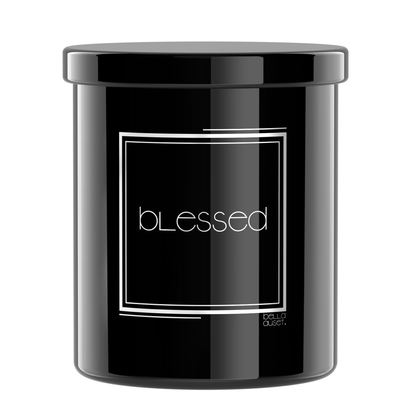 Blessed labeled scented organic candle